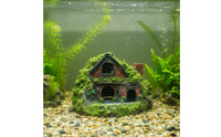 Mossy Aquatic Tank Cottage Textured Aquascape House Realistic Aquatic Hideout Safe for Miniature Landscape