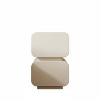 Modern design Wavy Front Nightstand With Storage Drawer Bedroom Furniture effortless Glide Drawers Bedside Table Gold highlights for Homeowners, Interior Decorators, Students, Guest Room, Study