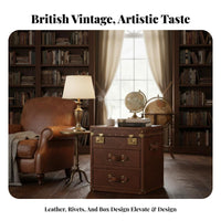 Suitcaseaesthetic End Table Vintage Design Bedside Storage Table British-in the design of