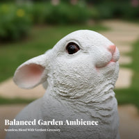 Rabbit Statue Weather-Resistant Resin Rabbit Figurine Detailed Craftsmanship