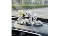 Glittering Rhinestone Deer Car Ornament Non-Damaging Safe Journey Deer Ornament Compact Size Cute Car Interior Decor Lightweight for Women, New Drivers, Couples, Center Console