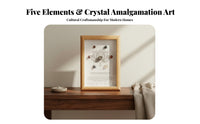Framed Crystal Art Ready to Hang Stone Wall Decor Versatile Display Crystal Grid Frame for Meditation Practitioners, Mindfulness Enthusiasts, Altar