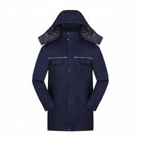 Wear-Resistant Anti-Static Safety Jacket Thickened & Warm Hooded Winter Work Coat Non-Shrinking Padded Work Parka Breathable for Workers, Men, Women, Construction Site, Factory, Warehouse, Outdoor