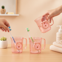 Cartoon Toothbrush Cup Set for Home, Students, and Couples - Creative and Cute