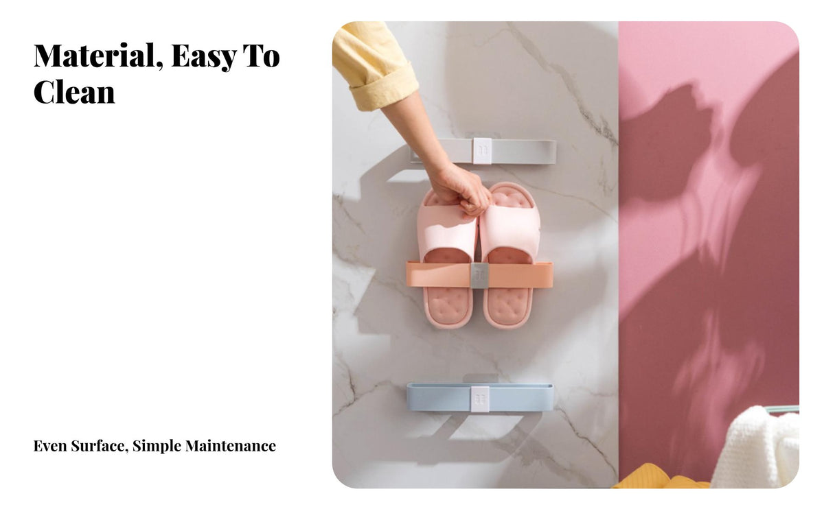 DrillDrilling Not Required Installation Slipper Holder Draining Design Shoe Organizer Space-Saving Wall Rack Waterproof for Homeowners, RV Owners, Bathroom, Entryway, Dorm Room, Bedroom