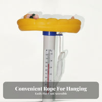 Aquatic Temperature Meter Thermometer Accurate Reading Buoyant Pool Thermometer Rope Tether Temperature Meter