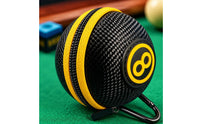 1680D Cue Ball Case Textured Woven Round Cue Ball Pouch Zipper Closure Carabiner Clip