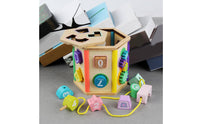 Wooden Shape Sorting Toy Early Learning Wooden Shape Sorter Fine Motor Skills Educational Sorting Box for Young Children, Infants, Nursery, Preschool