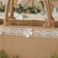 Jute Tote Bag Structured Rectangular Tote Bag Effortless to Tidy Daily Carrier for Gift Carrying