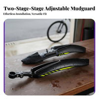 2 Pieces Front and Rear Bike Fenders Long-Lasting Front and Rear Mudguard Set Adjustable Cycle Spray Guard High Toughness