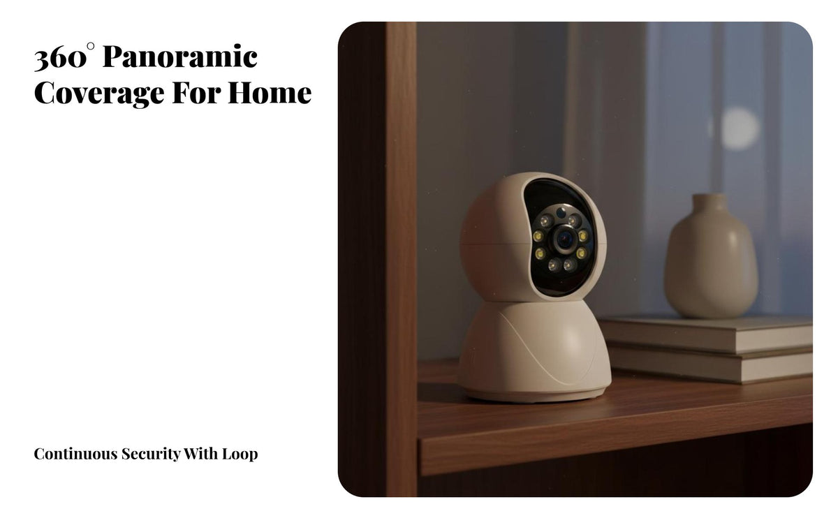 360 Degree Camera Remote Mobile Access Indoor Observation Camera High-Resolution Child Observation Device for Homeowners, Parents, Indoors, Bedroom