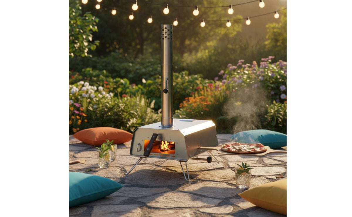 Automatic Rotating Pizza Oven High Heat Electric Drive Pizza Oven Built-in Thermometer Cooking Appliance for Outdoor