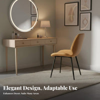 Comfortable Nordic Design Accent Chair Long-Lasting Faux Leather Dining Chair Easy to Clean Minimalist Backrest Stool Wear-Resistant for Students, Homeowners, Office Managers, Bedroom, Living Room, Restaurant, Reception Area