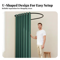 Easy Installation U-Shaped Fitting Room Portable Design U-Shaped Rod Dressing Stall Space-Saving Clothing Shop Changing Stall Long-Lasting Material for Boutique Managers, Retailers, Event Planners, Shopping Mall, Temporary Shop, Photo Studio