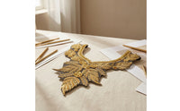 Beaded Applique with Rhinestones Handmade V-Neck Collar Applique DIY