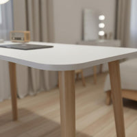 Adjustable Brightness Makeup Vanity with Lighted Mirror Press Control Modern Dressing Table Easy to Clean Small Vanity Desk for Women, Teens, Apartment