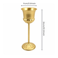 Gold-Colored Goblet Vase Slender Vase with Pedestal Flared Compote Bowl Golden for Receptions