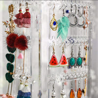 Clear Rotating Multi-Layer Jewelry Display Stand for Earrings, Necklaces, and Rings - Countertop Organizer