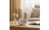 Heart-Shaped Base with Wing Texture Feathered Decor Unique for Vanity, Desk