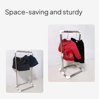 Stainless Steel 2-Tier Clothes Rack, Space-Saving Organizer