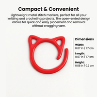 Cute Cat Ear Stitch Markers, Crochet Stitch Markers for Knitting Weaving, Alloy Enamel Crochet Markers, Removable Stitch Keepers for Crafts