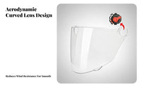 Helmet Visor Sun Protection Replacement Helmet Lens Windproof Tinted Face Visor for Riders, Motorcyclists, Outdoor