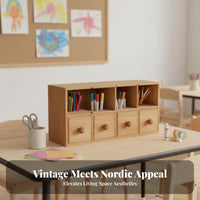 Multi-Drawer Mushroom Desk organizer Cute Design Desktop Organizer Retro aesthetic Stationery Holder Multifunctional for children, Students, Office Workers
