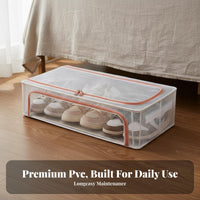 Space Saving Foldable Shoe Container Dustproof Stackable Shoe Box Dust Clear for Sneakerheads, Homeowners, Under Bed, Bedroom, Entryway