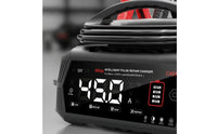 Smart Battery Charger Portable Battery Charger with Digital Display Compact Universal for Car Owners, Garage, Roadside Emergency