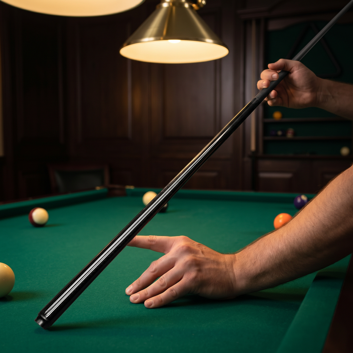 Carbon Fiber Billiard Cue Stick for Eight-Ball, American Pool, and Snooker