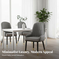 Modern Design Channel-Tufted Side Chair Light Luxury Feel Dining Seat Ergonomic Backrest Household Furniture Armless for Business Owners, Interior Designers, Restaurant, Kitchen, Living Room, Office