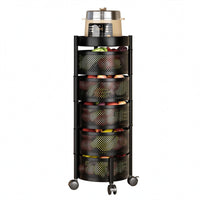 No Installation Rotating Storage Cart Perforated Rolling Storage Cart Caster Wheels Space-Saving