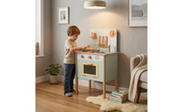 Wooden Play Kitchen Storage Shelf Toy Kitchen Set Interactive Knobs Young Cooks Playset