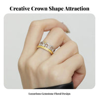 Floral Index Finger Light Luxury Two-Color Crown Band Original Craftsmanship Floral Crown Band for Women, Girls, Daily Wear, Special Occasions
