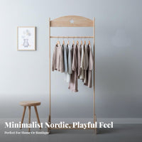 Nordic Aesthetic Star-Themed Coat Rack Child-Friendly Height Stand-Altwo-in-Singlestanding Clothes Hanger Sturdy Construction childs' Furniture Rounded Edges for Toddlers, Parents, Boutique, Nursery, Playroom, Entryway