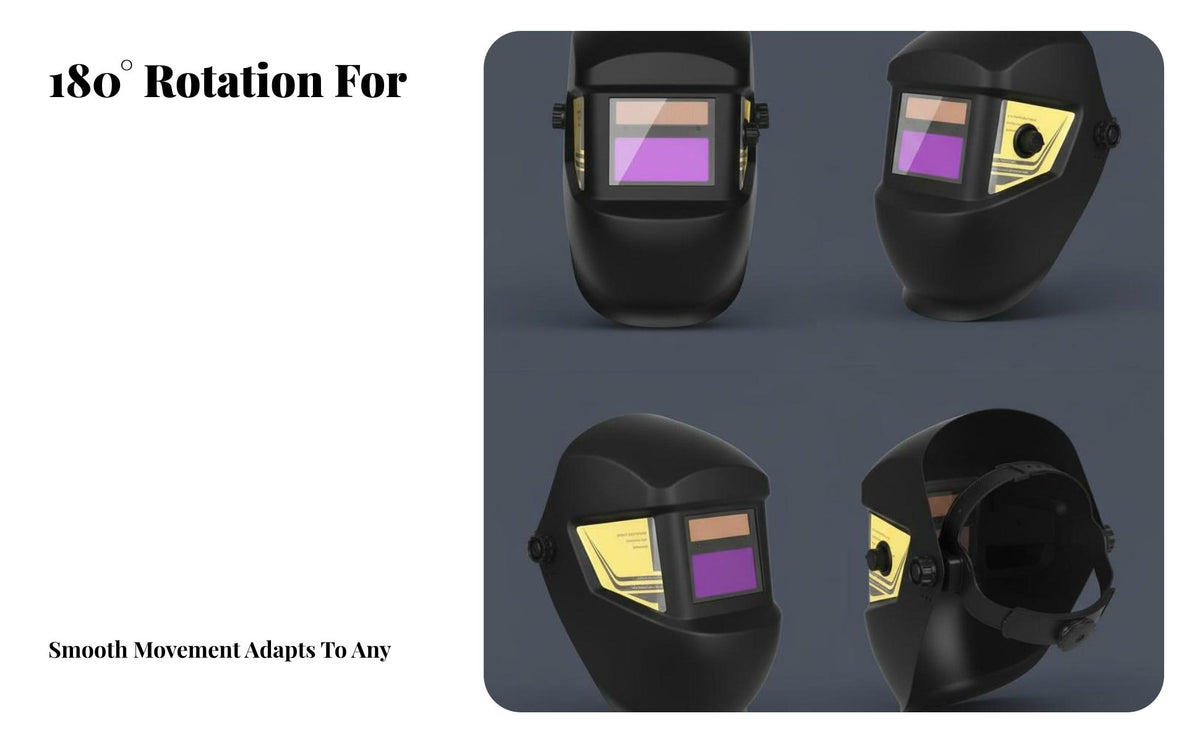 Long-Lasting Auto Darkening Metalworking Helmet Heat Resistant Solar Powered Metalworking Mask Crystal Clear View for Beginners