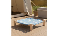 Washable Cover Wooden Frame Cat Bed All-Season Comfort Wooden Frame Pet Cot Breathable Textile Pet Camp Cot Easy to Assemble for Cats, Small Dogs