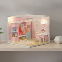 DIY Miniature House with Dust Cover Creative Miniature Room Set Collectible Model for Shelf