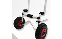 Cylindrical Metal Frame Sit-on-Top Kayak Transport Dolly Treaded Wheels Sit on Top Kayak Transport Dolly Foam-Padded Water Sports Gear