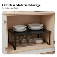Space Saving Layered Shelf Insert Easy to Install Adjustable Cabinet Shelf Multi-Purpose for Students, Renters, Bookcase, Dorm Room, Kitchen