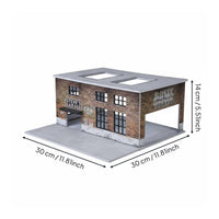 Light-Up Factory Model Original Design 1:64 Scale Garage Diorama Printed Graphics 1:64 Scale Repair Shop Scene for Desktop