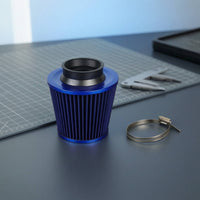 Universal Cone Head Air Filter Pleated Cone Head Filter Black Silver Tone for Diy Mechanics