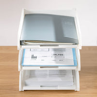 Stackable A4 Desktop File Organizer Tray for Office Documents and Books