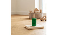 Vertical Stacking Peg Toy Rounded Wooden Stacking Toy Compact for Playroom, Kids