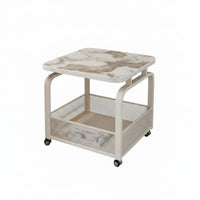 On casters 2-Tier Utility Cart Minimalist design Mobile Furniture Space Saving Storage Trolley Multi-Functional for Apartment Dwellers, Office Workers, Living Room, Bedroom, Kitchen, Bathroom