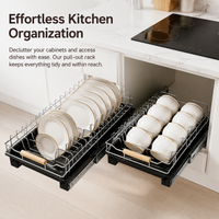 Stainless Steel Extendable Dish Over Sink, Rustproof Dish Drainer for Kitchen Counter, Heavy-Duty Cabinet Pull Out