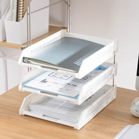 Stackable A4 Desktop File Organizer Tray for Office Documents and Books