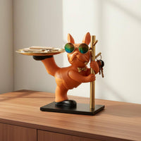 French Canine Key Tray Creative Design Dog Figurine Key Holder French Canine Statue Tray Multi-Functional for Desktop