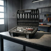 Hard-Shell Socket and Screwdriver Set Molded Tool Case with Metal Latches Organized Tool Set with Carrying Case Sturdy for Homeowners