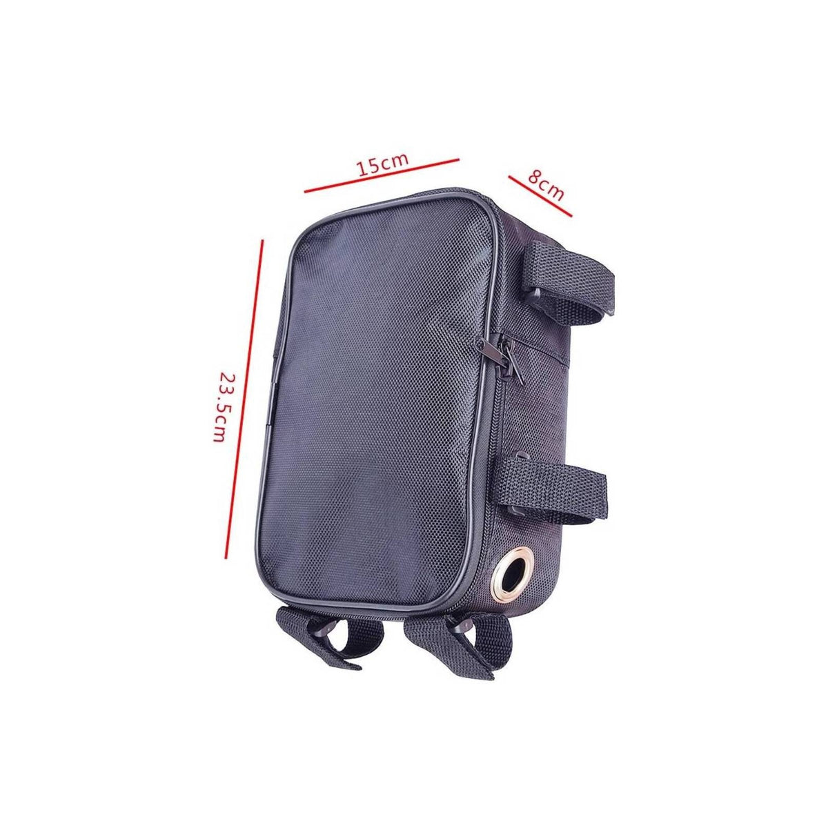 Hook-and-Loop Cycle Battery Bag Adjustable Straps Bike Frame Battery Bag Textured Woven Vehicle Accessory Zippered